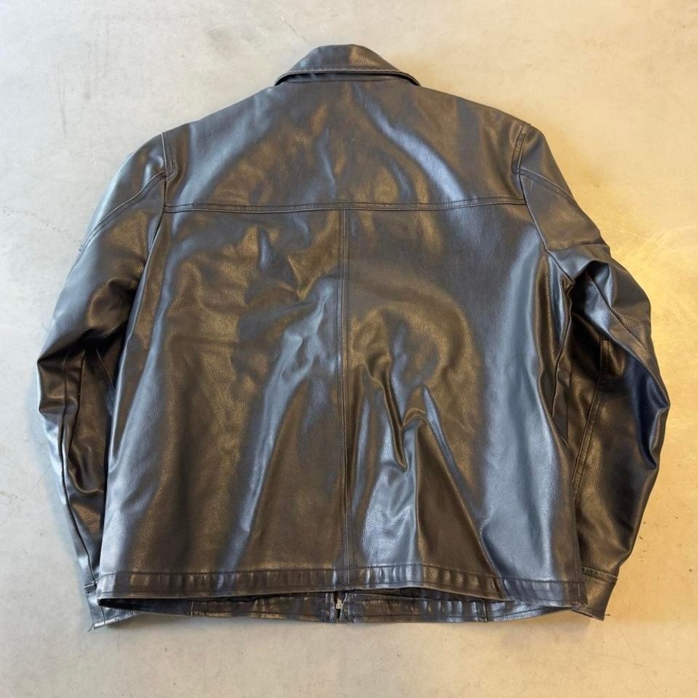 Vintage black zip up biker jacket - Picture 3 of 5